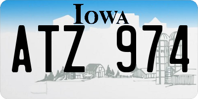 IA license plate ATZ974