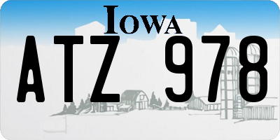 IA license plate ATZ978