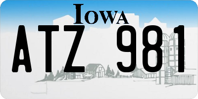 IA license plate ATZ981