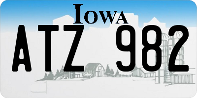 IA license plate ATZ982