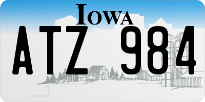 IA license plate ATZ984