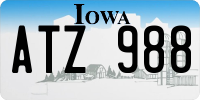 IA license plate ATZ988