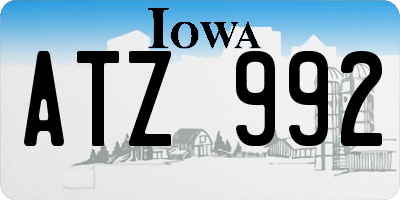 IA license plate ATZ992