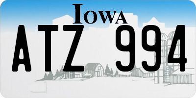 IA license plate ATZ994
