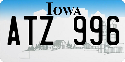 IA license plate ATZ996