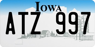 IA license plate ATZ997