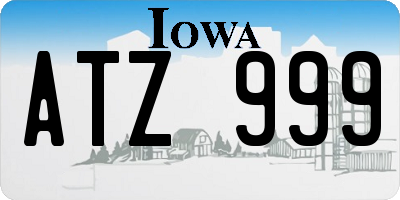 IA license plate ATZ999