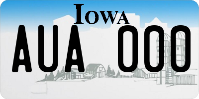IA license plate AUA000