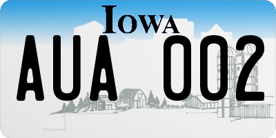 IA license plate AUA002