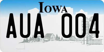 IA license plate AUA004