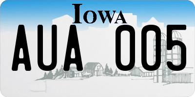 IA license plate AUA005