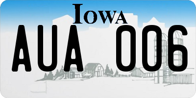 IA license plate AUA006