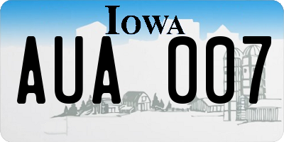 IA license plate AUA007