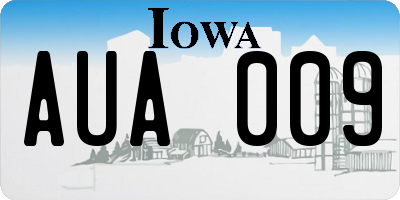 IA license plate AUA009