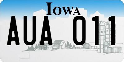IA license plate AUA011