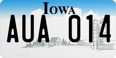 IA license plate AUA014
