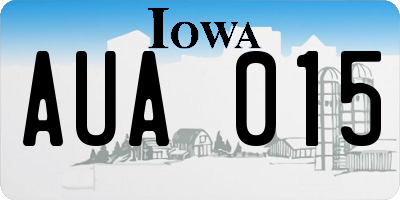 IA license plate AUA015
