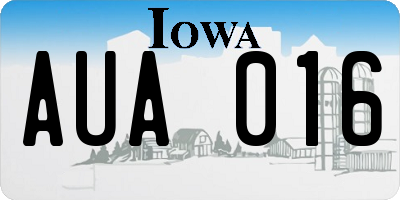 IA license plate AUA016