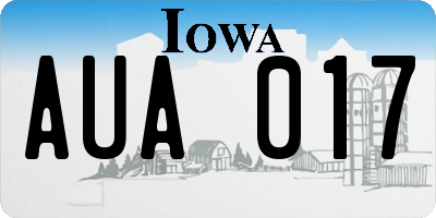 IA license plate AUA017