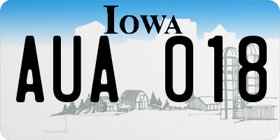 IA license plate AUA018