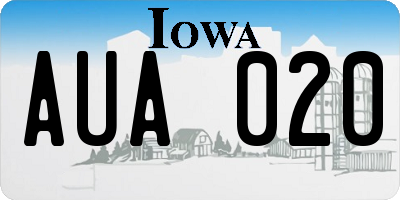 IA license plate AUA020
