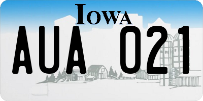 IA license plate AUA021