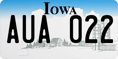 IA license plate AUA022