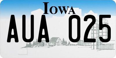 IA license plate AUA025