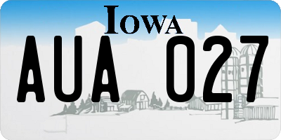 IA license plate AUA027