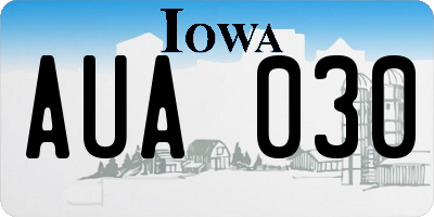 IA license plate AUA030
