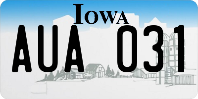 IA license plate AUA031