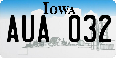 IA license plate AUA032
