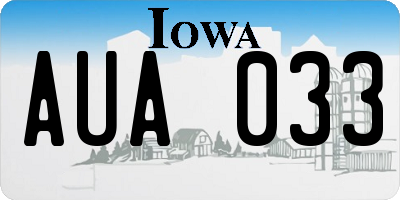 IA license plate AUA033
