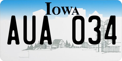 IA license plate AUA034