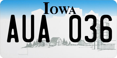 IA license plate AUA036
