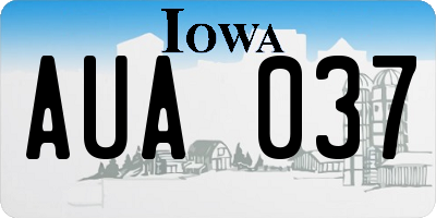 IA license plate AUA037