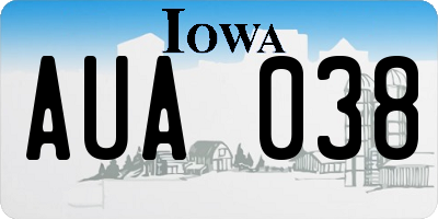 IA license plate AUA038
