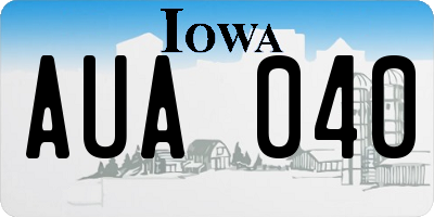IA license plate AUA040