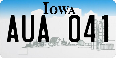 IA license plate AUA041