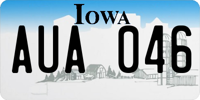 IA license plate AUA046