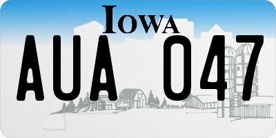 IA license plate AUA047