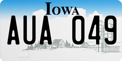 IA license plate AUA049