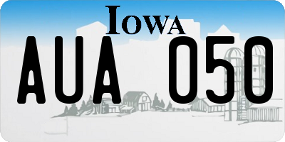 IA license plate AUA050