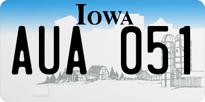 IA license plate AUA051