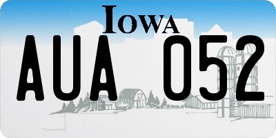 IA license plate AUA052