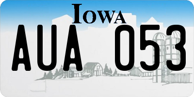 IA license plate AUA053