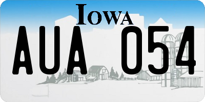 IA license plate AUA054