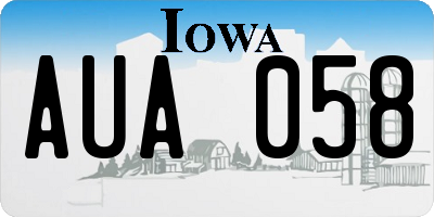 IA license plate AUA058