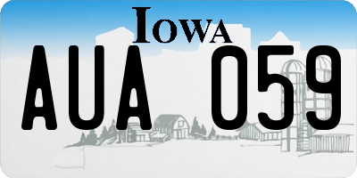 IA license plate AUA059