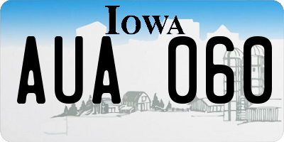 IA license plate AUA060